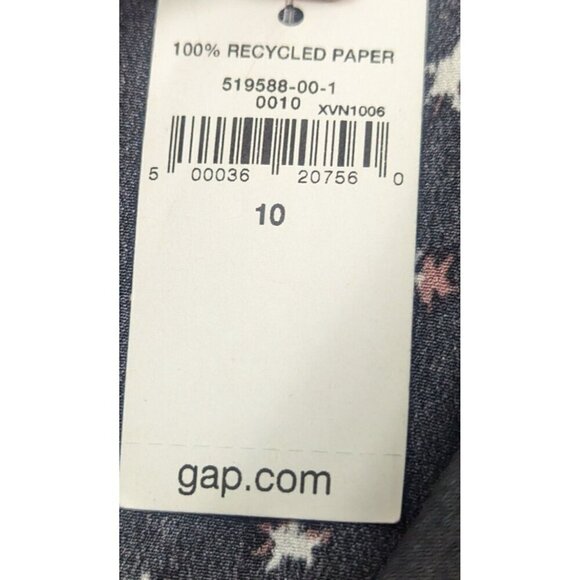NEW - GAP Bell Sleeve Jumpsuit Black White Star Print Women's Size 10 - Picture 6 of 10